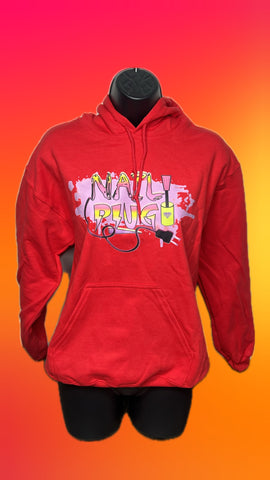 RED NAIL PLUG HOODIE